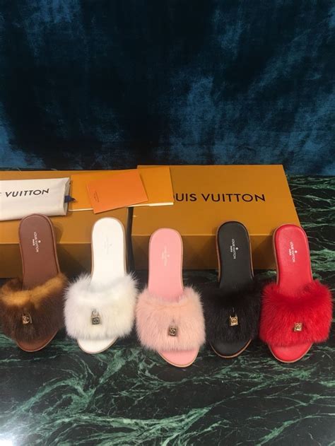 louis vuitton slippers womens 2018|Louis Vuitton fluffy slippers.